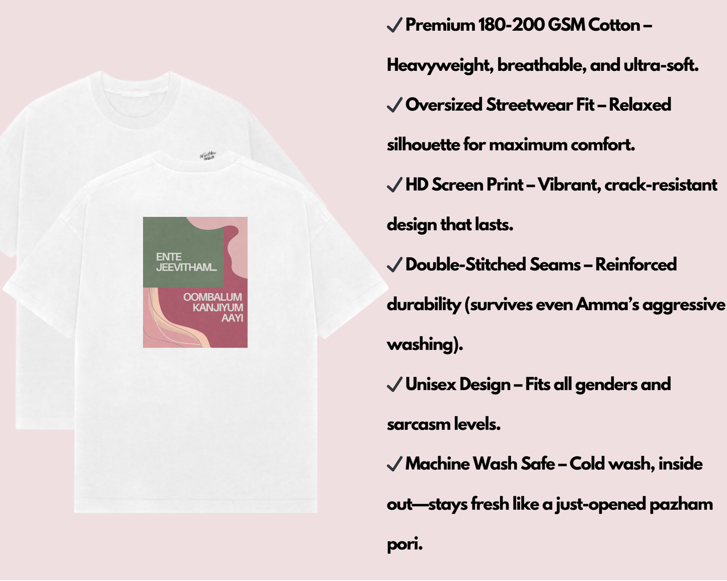 The Oombalum Kanjiyum Premium Oversized T-Shirt